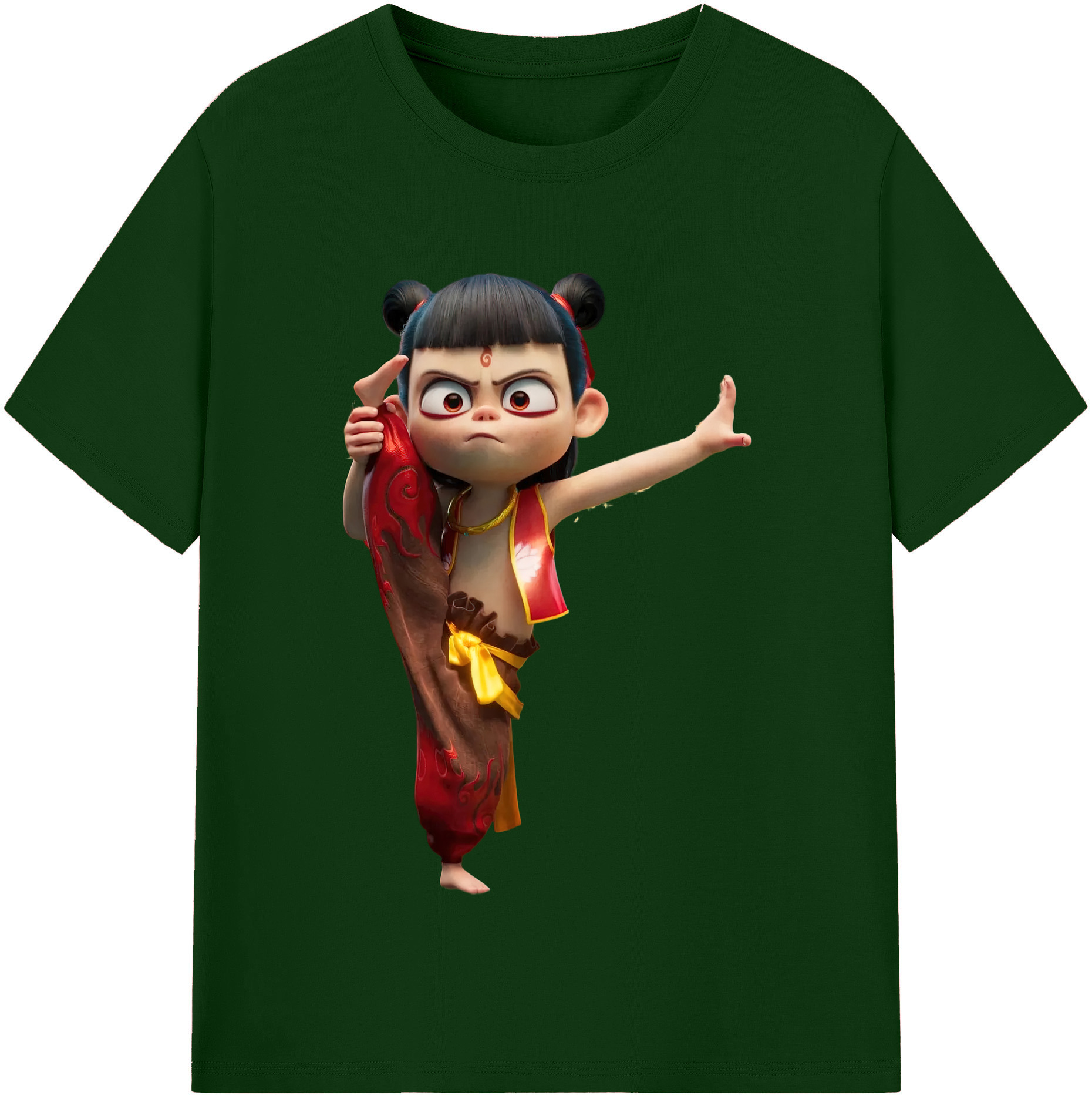 （画像用） Ne Zha 2 ナタ 魔童の大暴れ 綿100％半袖Tシャツ（フロントプリント）